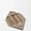 Mittlere horizontale Puzzle Fold-Tasche aus weichem genarbtem Kalbsleder in Clay
