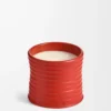 Mittlere Kerze mit Tomatenblättern, rot