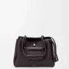 Mittlere Madrid-Tasche aus geschmeidigem genarbtem Kalbsleder Dark Ebony