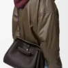 Mittlere Madrid-Tasche aus geschmeidigem genarbtem Kalbsleder Dark Ebony