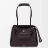 Mittlere Madrid-Tasche aus geschmeidigem genarbtem Kalbsleder Dark Ebony