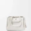 Mittlere Madrid-Tasche aus geschmeidigem genarbtem Kalbsleder in Soft White