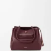 Mittlere Madrid-Tasche aus geschmeidigem Kalbsleder in Dark Burgundy