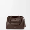 Mittlere Madrid-Tasche aus geschmeidigem Kalbsleder in Dark Chestnut