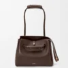 Mittlere Madrid-Tasche aus geschmeidigem Kalbsleder in Dark Chestnut