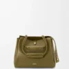 Mittlere Madrid-Tasche aus geschmeidigem Kalbsleder in Olive
