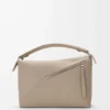 Mittlere Puzzle Edge Tasche aus weichem genarbtem Kalbsleder in Clay