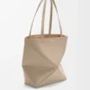 Mittlere Puzzle Fold-Tasche aus glänzendem Kalbsleder in Sand