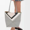 Mittlere Puzzle Fold-Tasche aus Nappakalbsleder Grau/Hellgrau