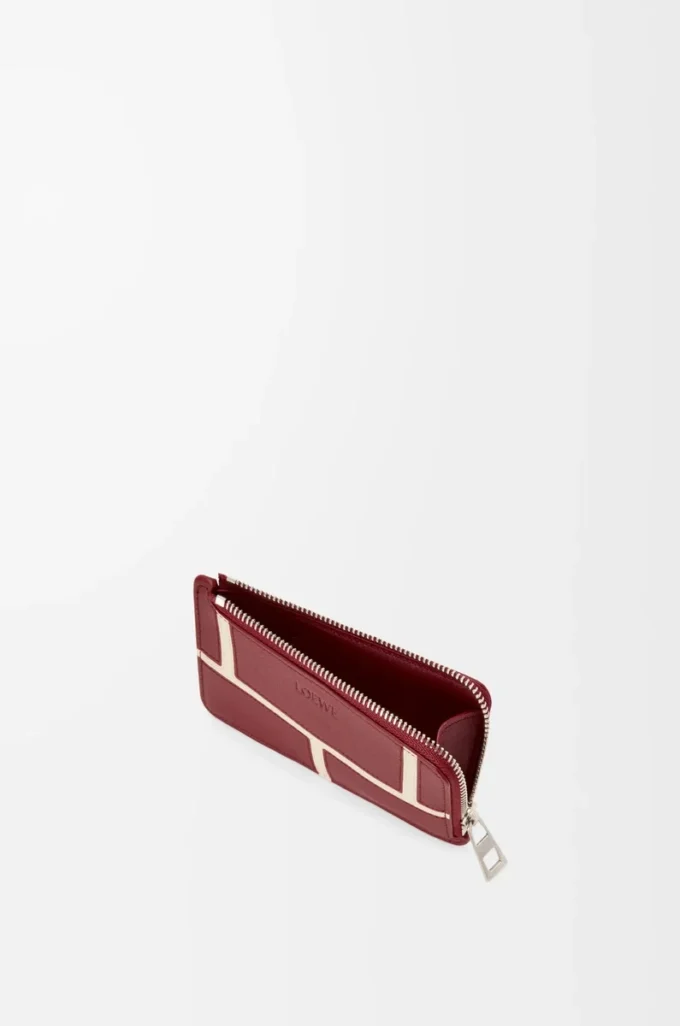 Münzkartenetui aus klassischem Kalbsleder in Burnt Red