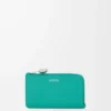Münzkartenetui aus pebble-genarbtem Kalbsleder in Aquamarine