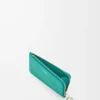 Münzkartenetui aus pebble-genarbtem Kalbsleder in Aquamarine