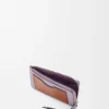 Münzkartenetui aus weichem genarbtem Kalbsleder Dirty Mauve/Squirrel