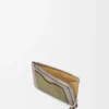 Münzkartenetui aus weichem genarbtem Kalbsleder Shell Grey/Eucalyptus