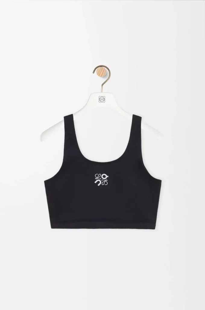 Nahtloser BH aus technischem Jersey Schwarz