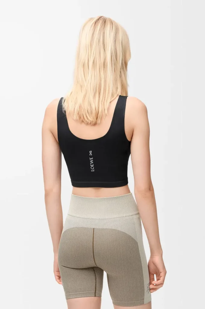 Nahtloser BH aus technischem Jersey Schwarz