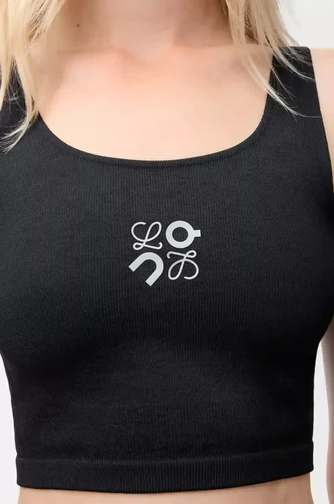 Nahtloser BH aus technischem Jersey Schwarz