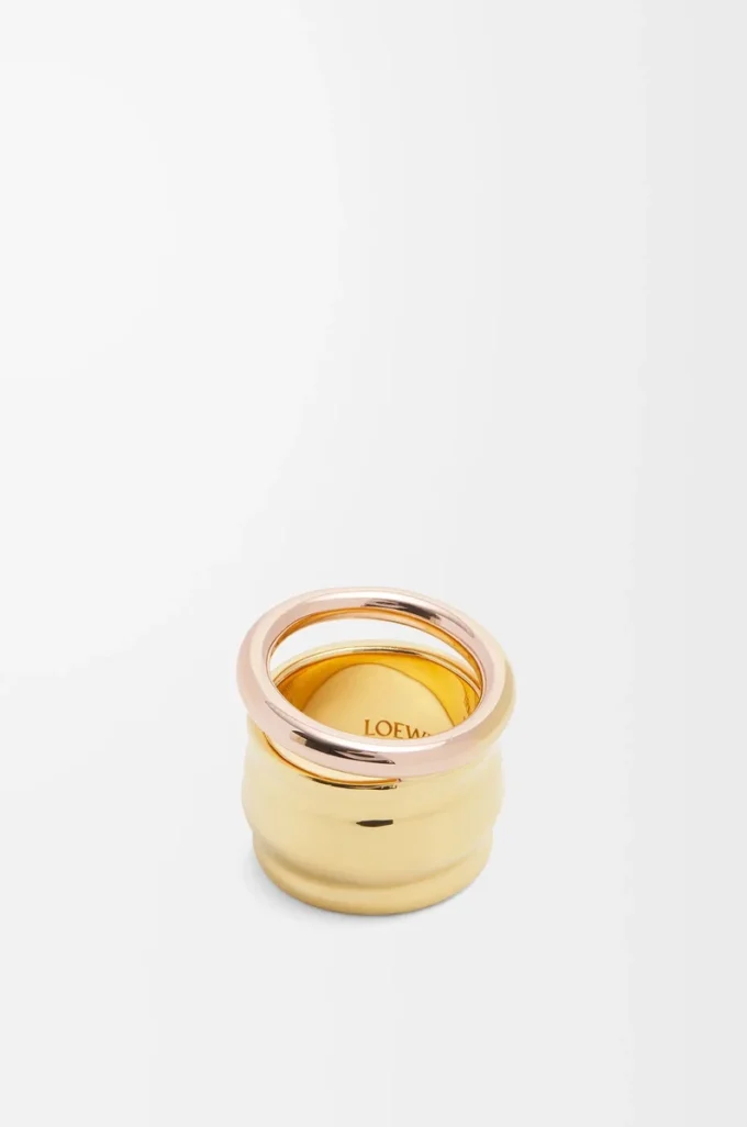 Nappa-Knotenring aus Sterlingsilber Gold/Roségold