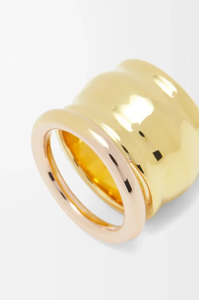 Nappa-Knotenring aus Sterlingsilber Gold/Roségold