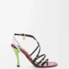 Neue Comic-Sandale aus gemischtem Leder in Multicolor