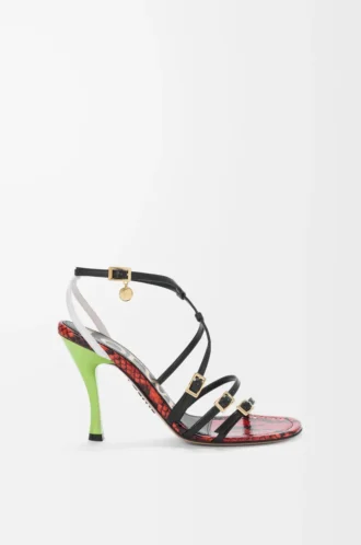 Neue Comic-Sandale aus gemischtem Leder in Multicolor