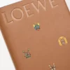 Notizbuch mit Katzenmotiv aus Kalbsleder in Mokka
