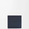 Offener Kartenhalter aus strukturiertem klassischem Kalbsleder Deep Navy