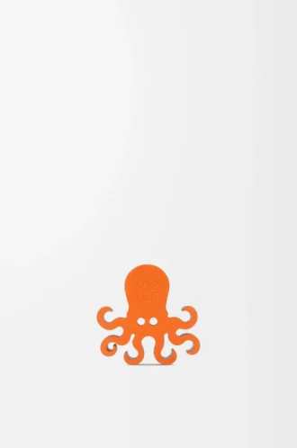 Oktopus-Würfel aus Kalbsleder Hellorange