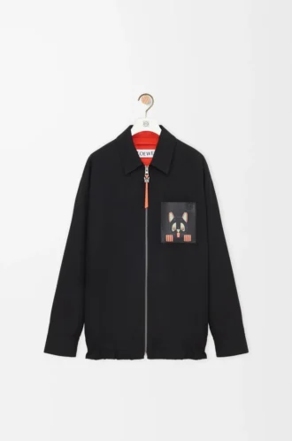 Overshirt aus Baumwolle Schwarz/Orange