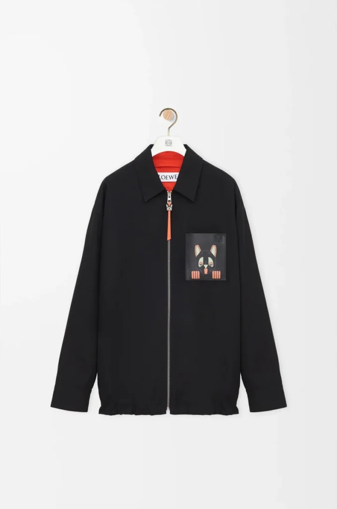 Overshirt aus Baumwolle Schwarz/Orange