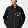 Overshirt aus Baumwolle Schwarz/Orange