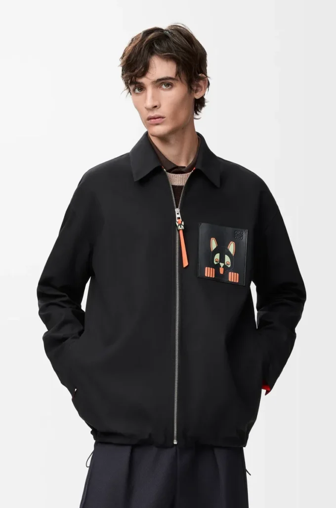 Overshirt aus Baumwolle Schwarz/Orange