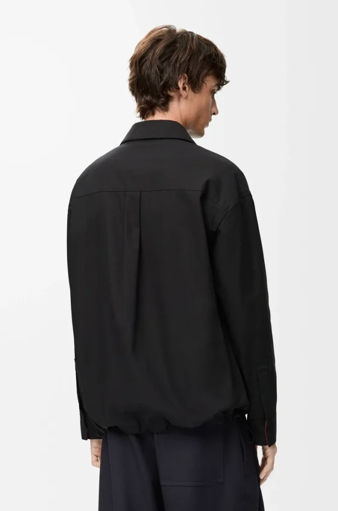 Overshirt aus Baumwolle Schwarz/Orange