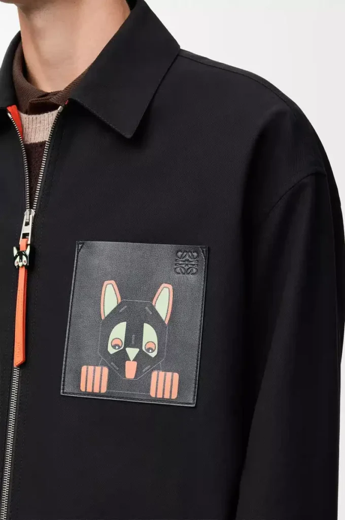 Overshirt aus Baumwolle Schwarz/Orange