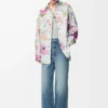 Overshirt aus Denim Weiß/Rosa