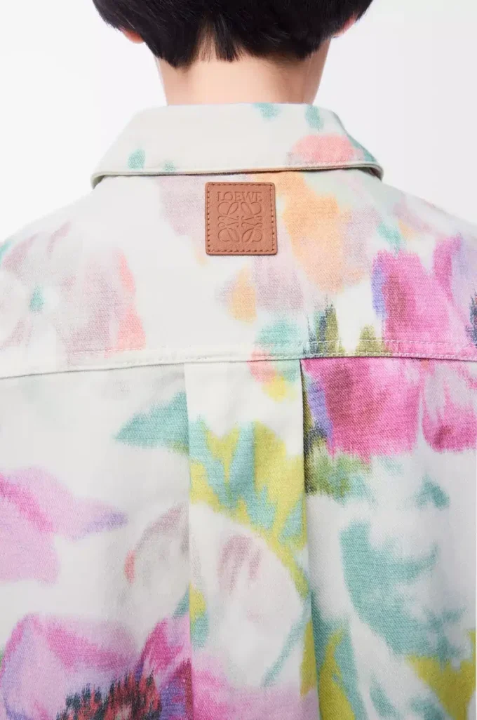 Overshirt aus Denim Weiß/Rosa