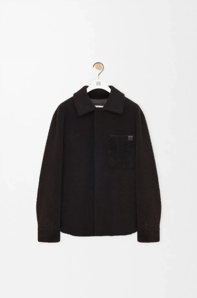 Overshirt aus Lammfell Dunkelbraun/Dunkelbraun