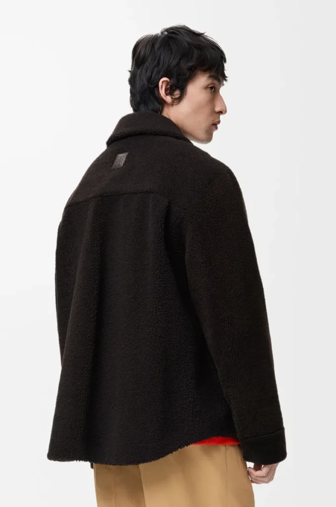Overshirt aus Lammfell Dunkelbraun/Dunkelbraun