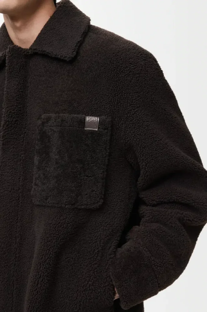 Overshirt aus Lammfell Dunkelbraun/Dunkelbraun