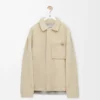 Overshirt aus Lammfell in Hellgrau