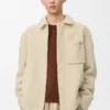 Overshirt aus Lammfell in Hellgrau