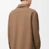 Overshirt aus Schurwolle und Kaschmir Camel/Blau