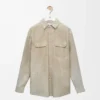 Overshirt aus weißem Lammwildleder