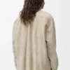 Overshirt aus weißem Lammwildleder