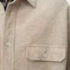 Overshirt aus weißem Lammwildleder