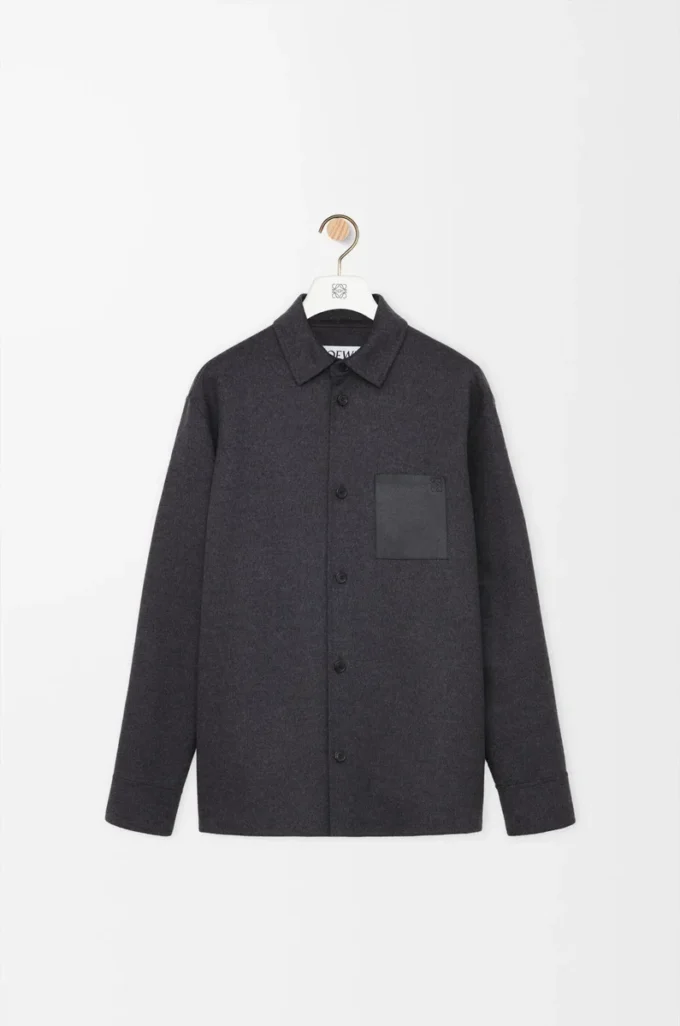 Overshirt aus Wolle und Kaschmir Charcoal Melange