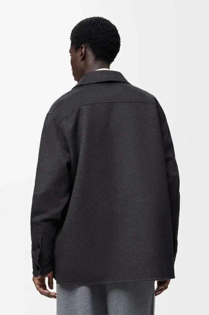 Overshirt aus Wolle und Kaschmir Charcoal Melange