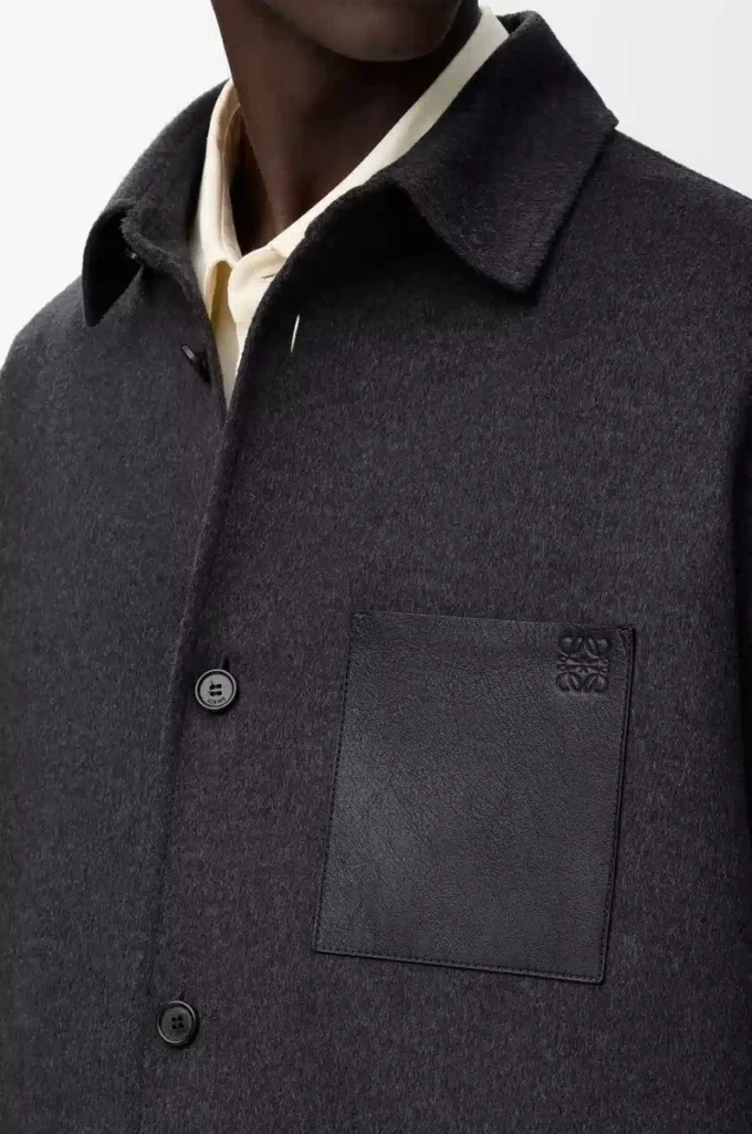 Overshirt aus Wolle und Kaschmir Charcoal Melange