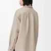Overshirt aus Wolle und Kaschmir in Hellbeige Melange