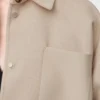 Overshirt aus Wolle und Kaschmir in Hellbeige Melange